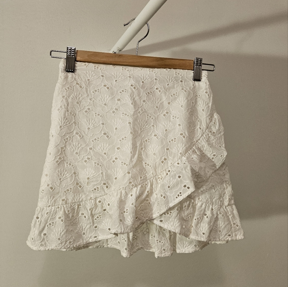 ZARA Eyelet Layered Skirt